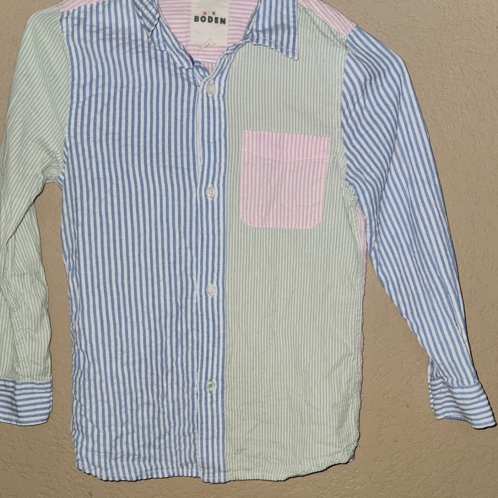 Boden Pastel Striped Button-Up Shirt